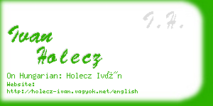 ivan holecz business card